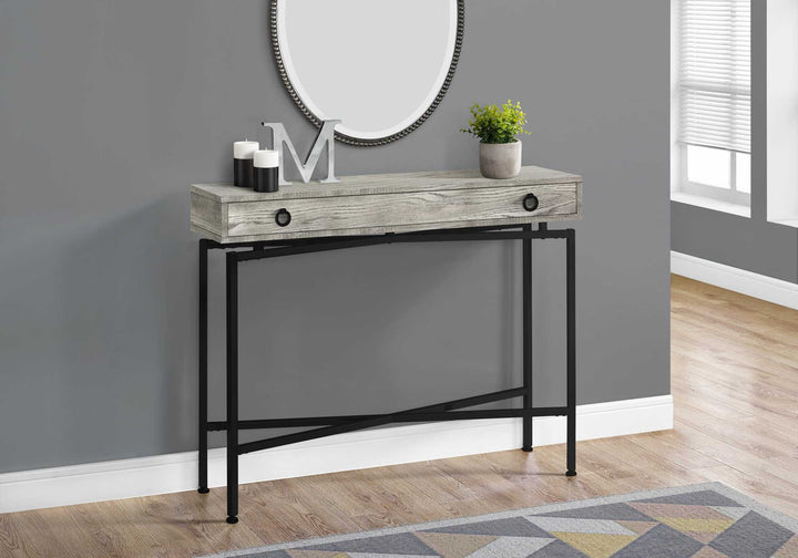 43" Brown And Black Cross Leg Console Table Image 8