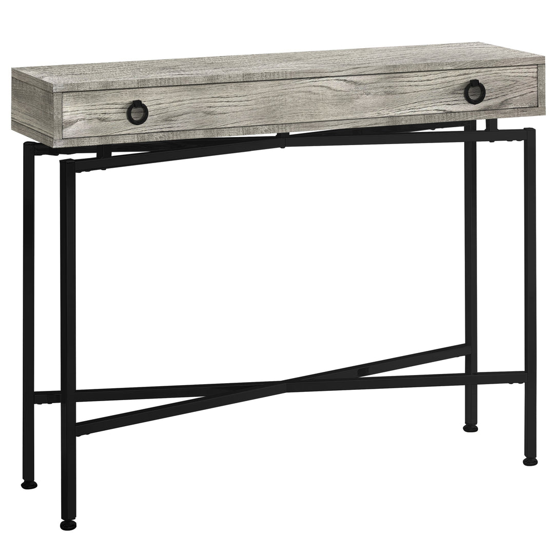 43" Brown And Black Cross Leg Console Table Image 9