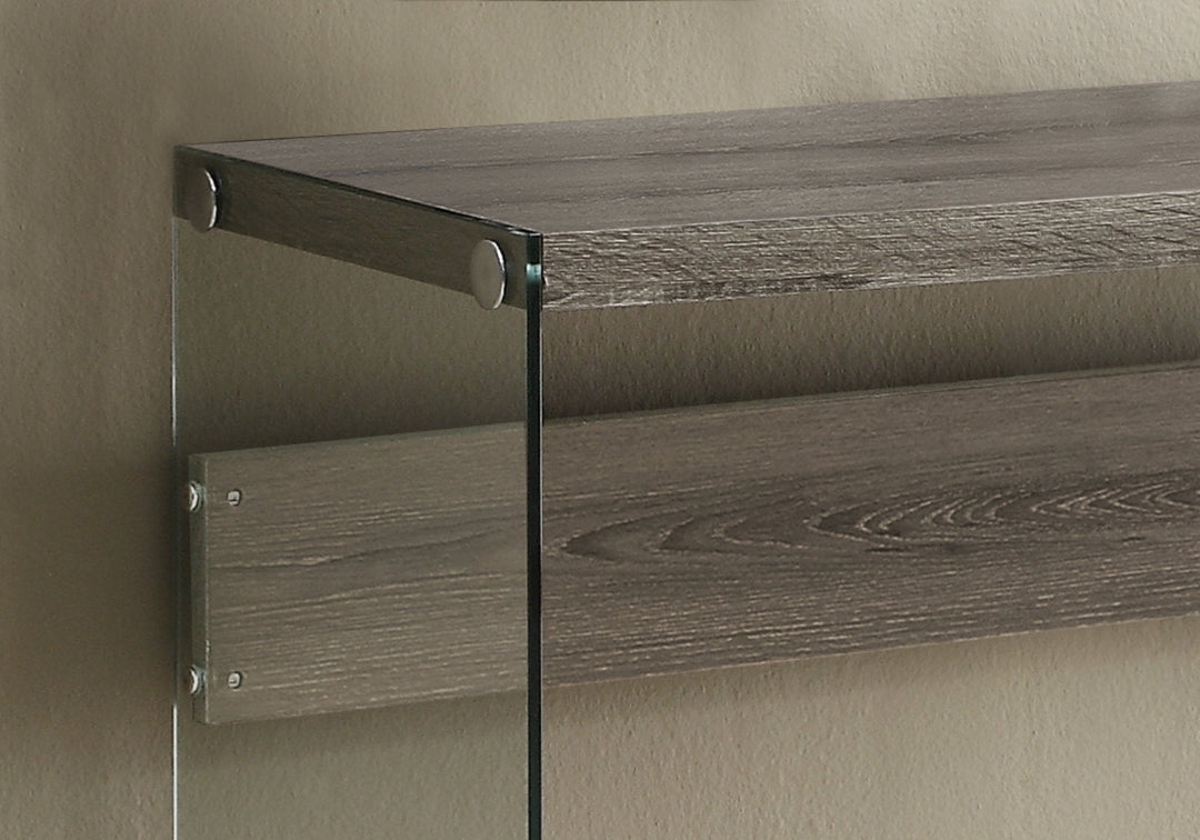 44" Taupe And Clear Solid Console Table Image 6