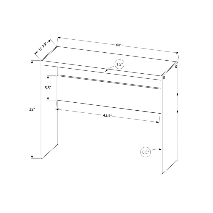 44" Taupe And Clear Solid Console Table Image 7