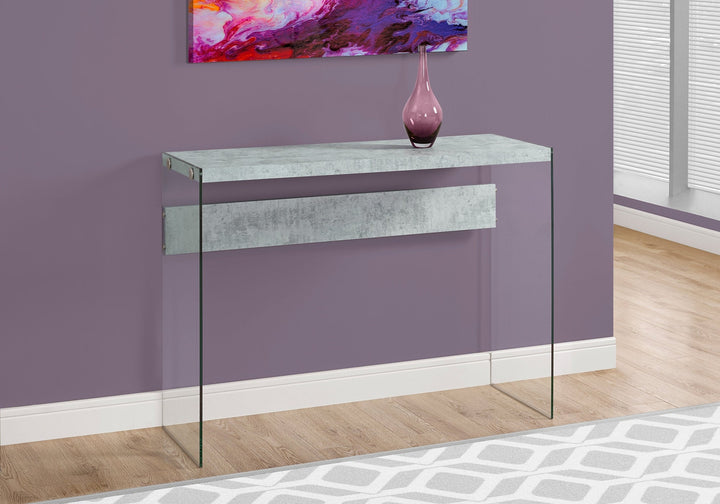 44" Taupe And Clear Solid Console Table Image 8