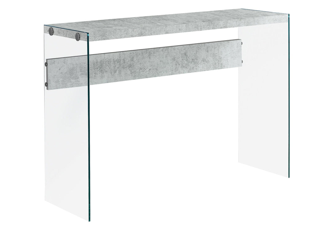 44" Taupe And Clear Solid Console Table Image 9