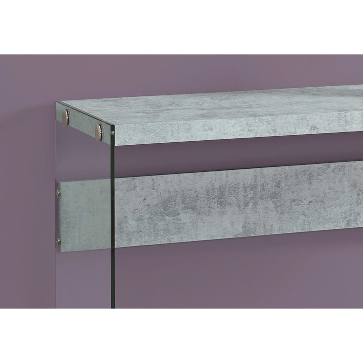 44" Taupe And Clear Solid Console Table Image 10