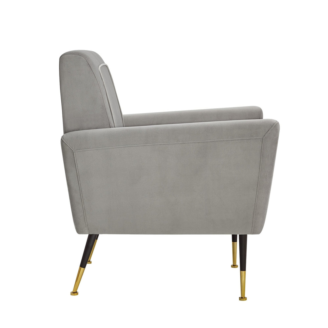 32" Beige And Gold Linen Arm Chair Image 8