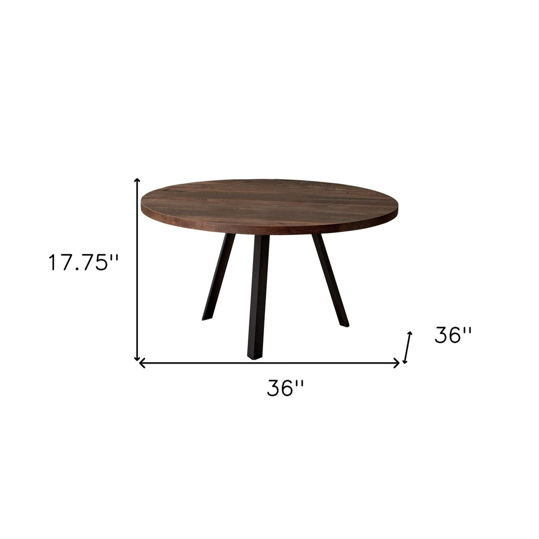 36" Brown And Black Round Coffee Table Image 5