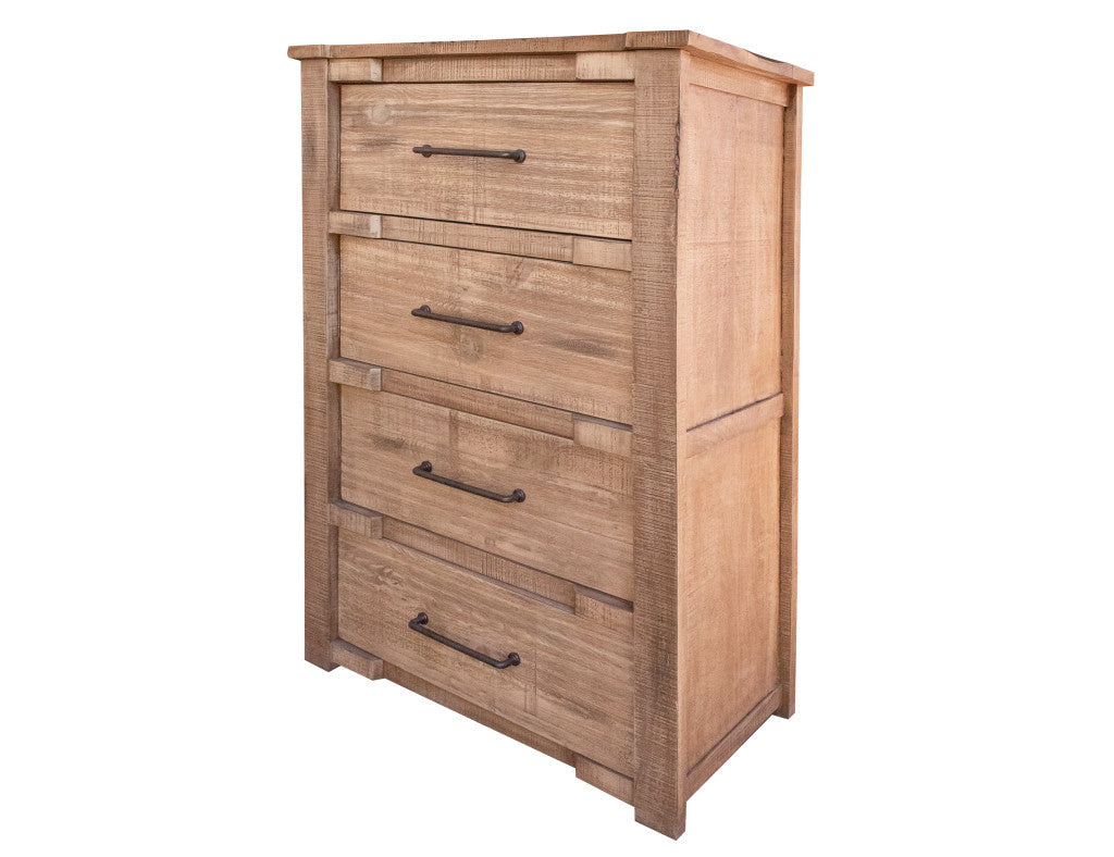 36" Natural Solid Wood Four Drawer Chest Image 1