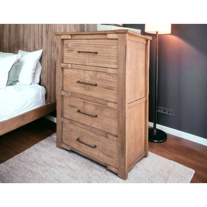 36" Natural Solid Wood Four Drawer Chest Image 5