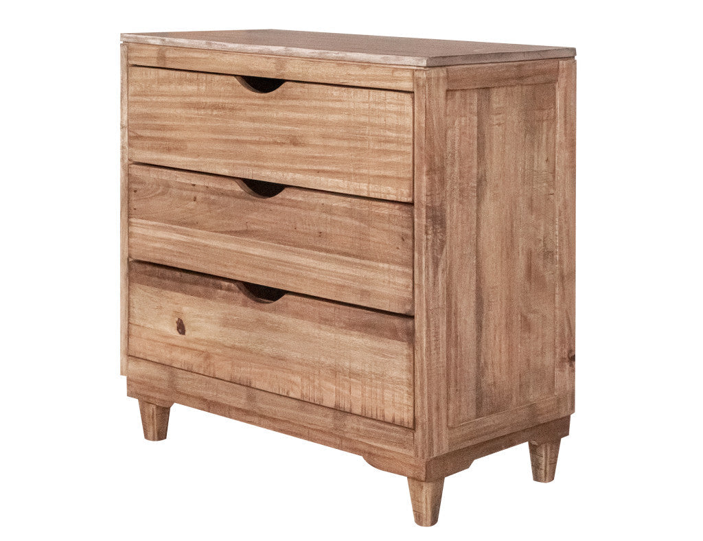 36" Natural Solid Wood Three Drawer Chest Image 1