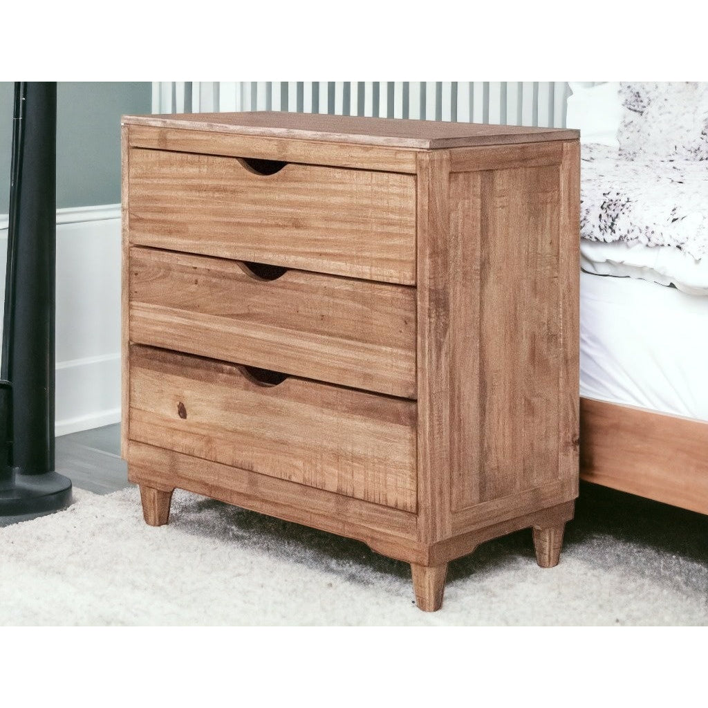 36" Natural Solid Wood Three Drawer Chest Image 5