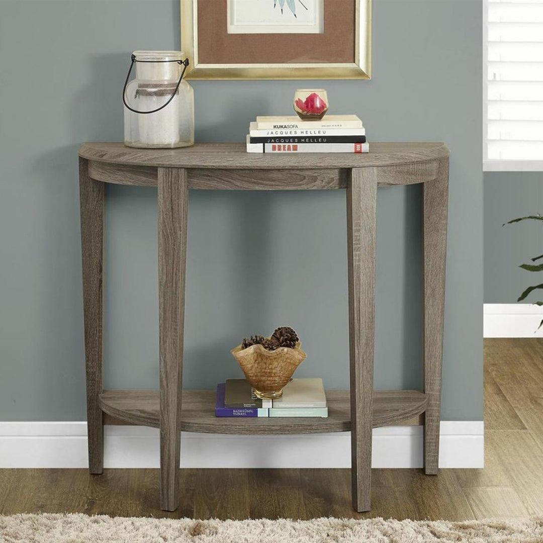 33" Deep Taupe End Table With Shelf Image 5