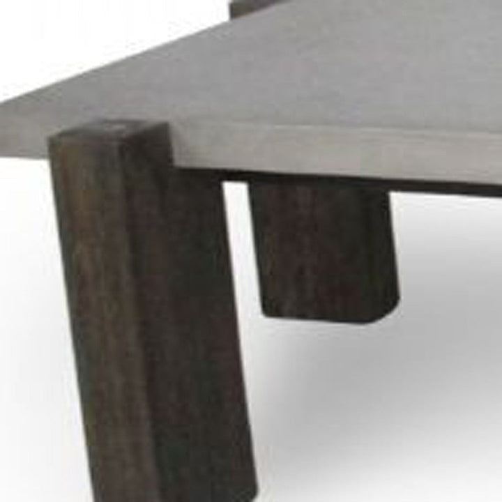 33" Walnut And Dark Grey Concrete Rectangular Coffee Table Image 3