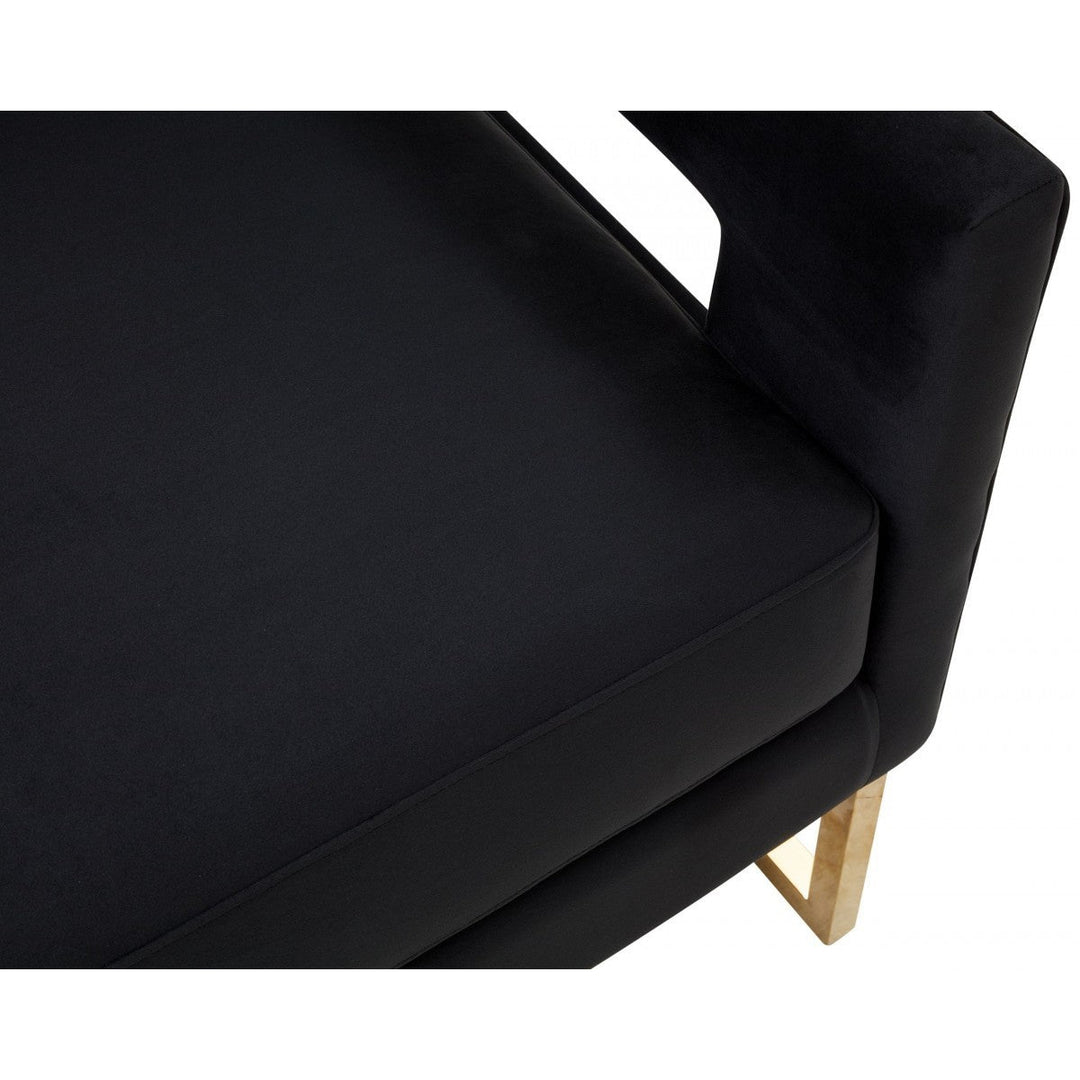 34" Black And Gold Velvet Arm Chair Image 5