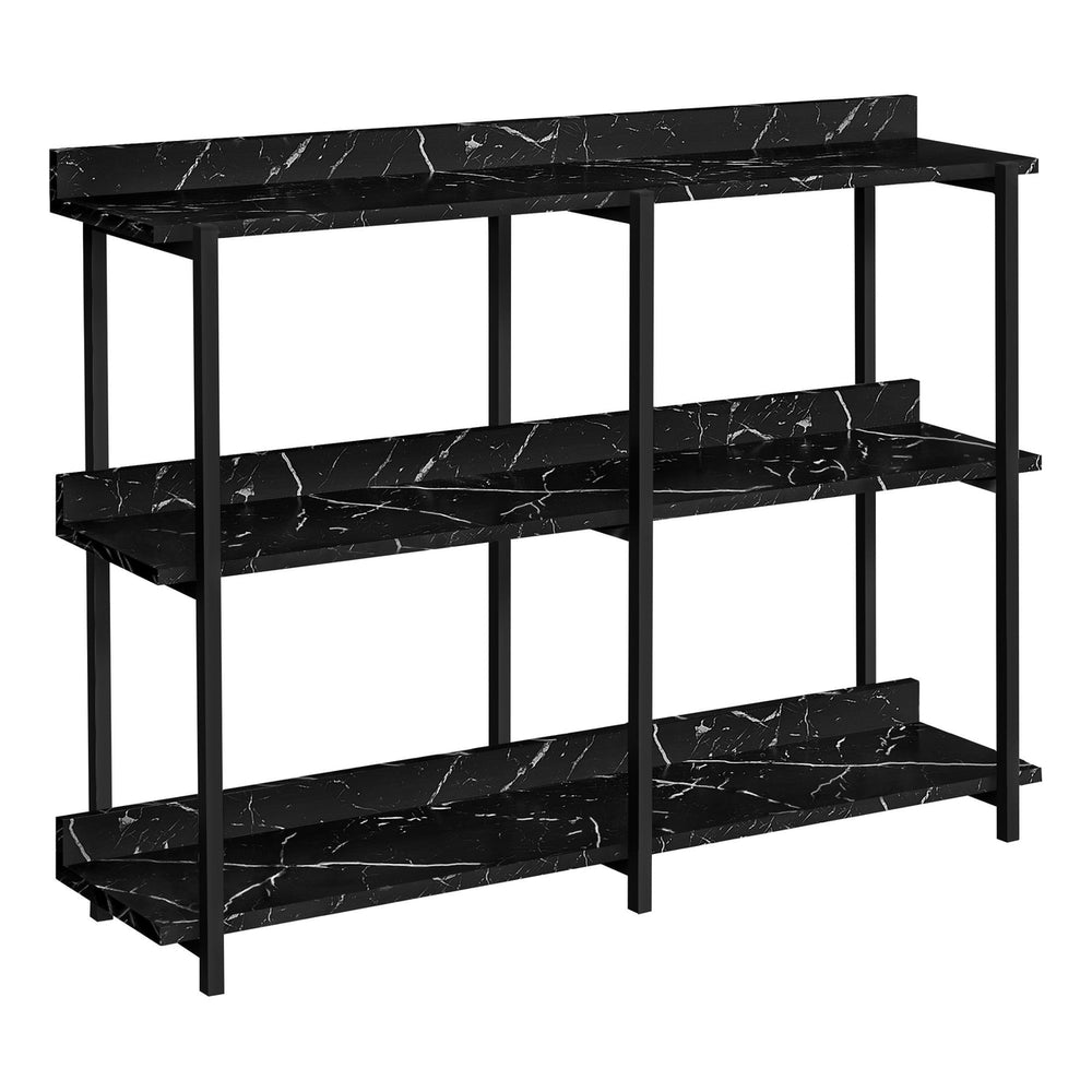 34" Black End Table With Three Shelves Image 2