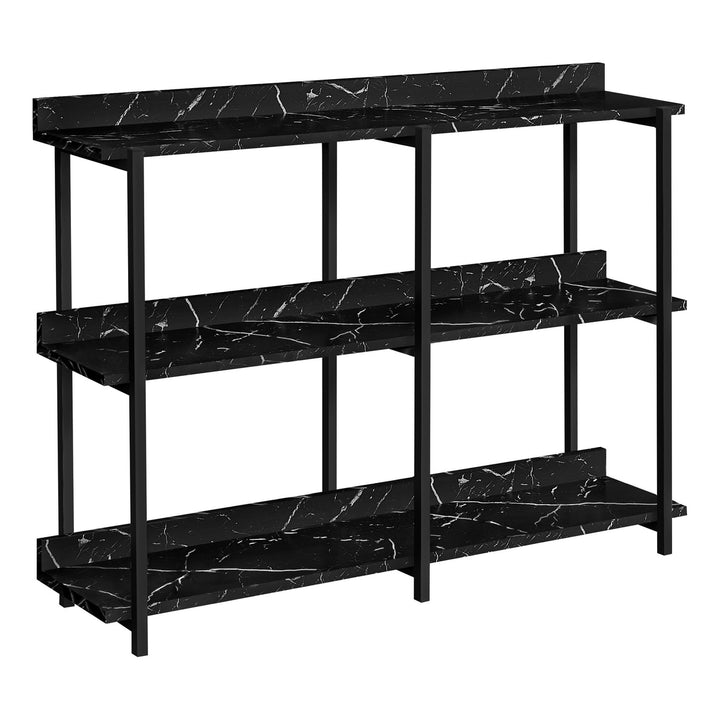 34" Black End Table With Three Shelves Image 2