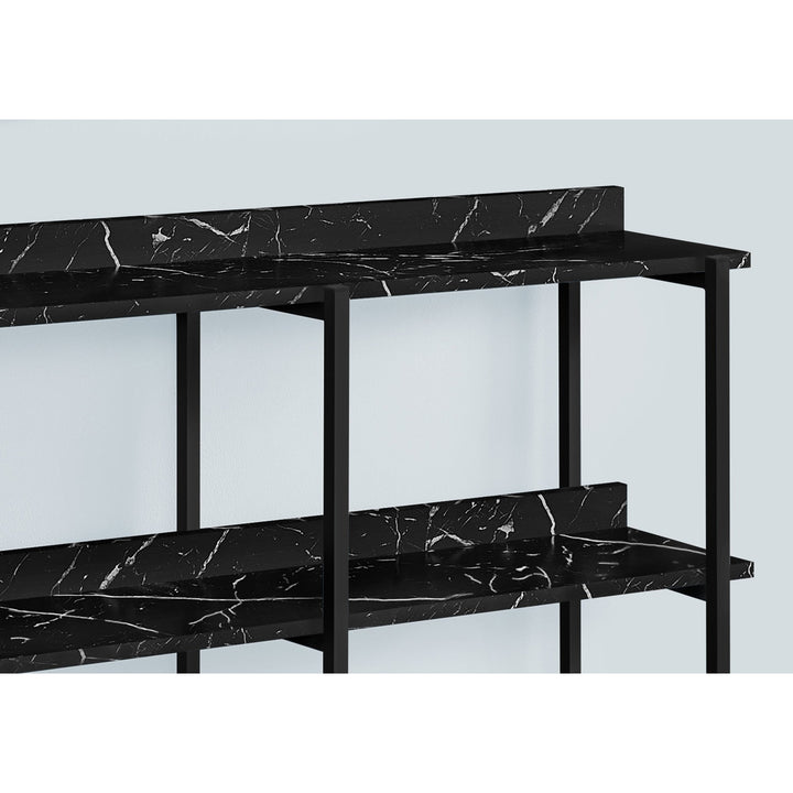 34" Black End Table With Three Shelves Image 3