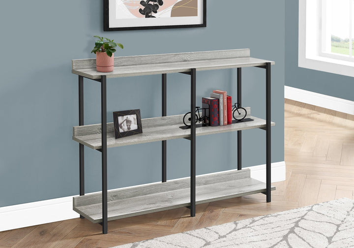 34" Black And Gray End Table With Three Shelves Image 1