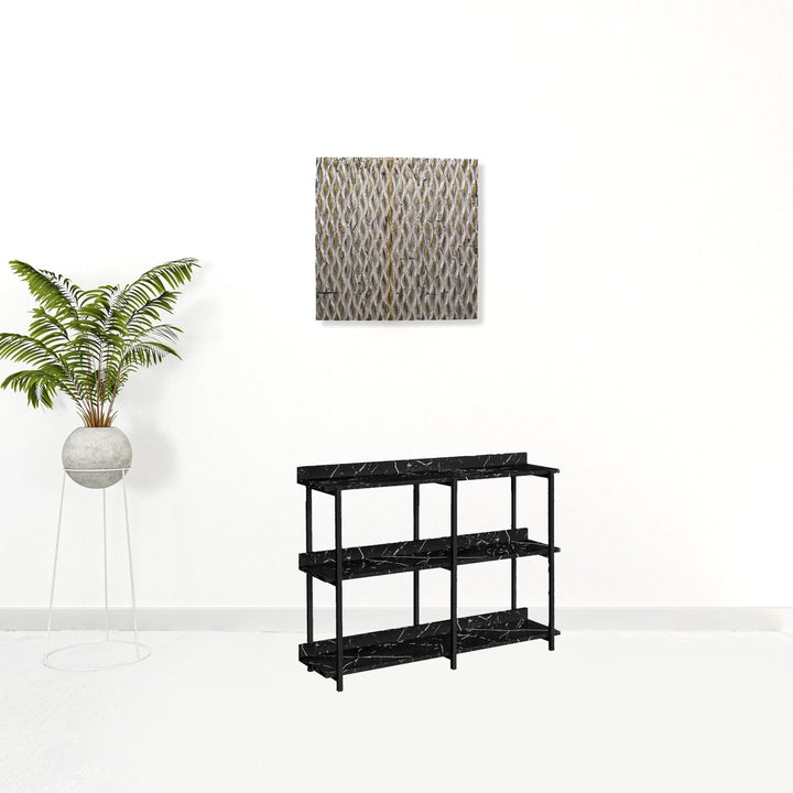 34" Black End Table With Three Shelves Image 6