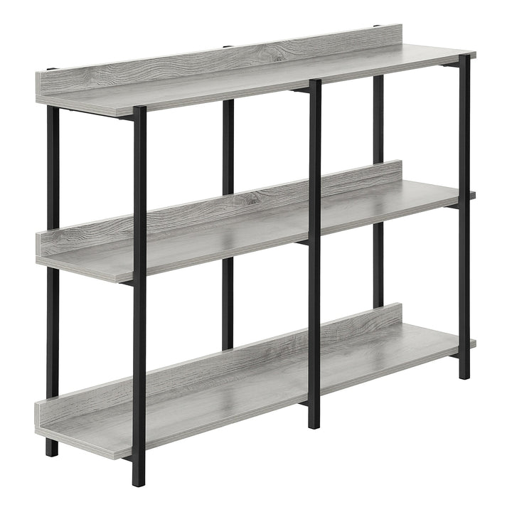 34" Black And Gray End Table With Three Shelves Image 2