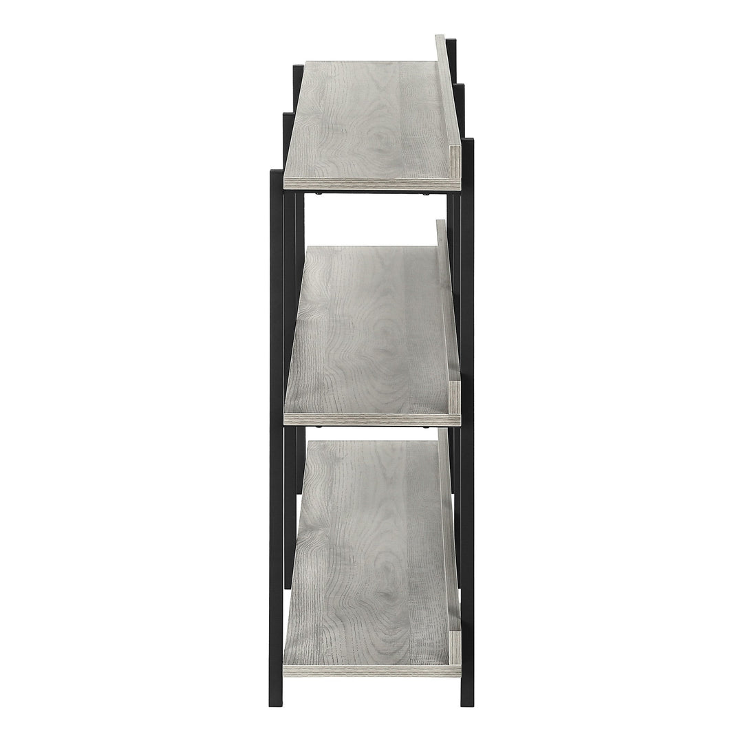 34" Black And Gray End Table With Three Shelves Image 4