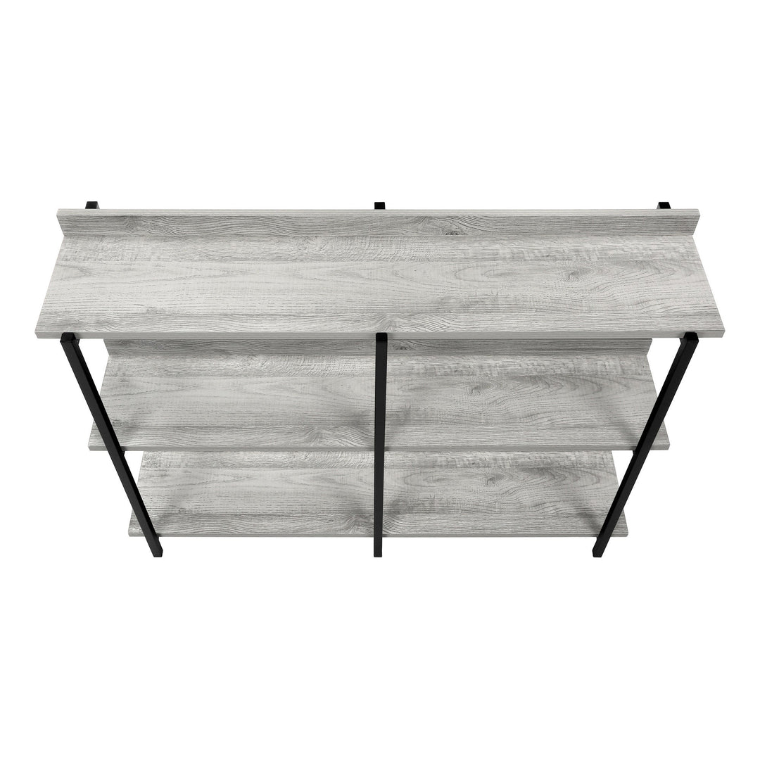 34" Black And Gray End Table With Three Shelves Image 6