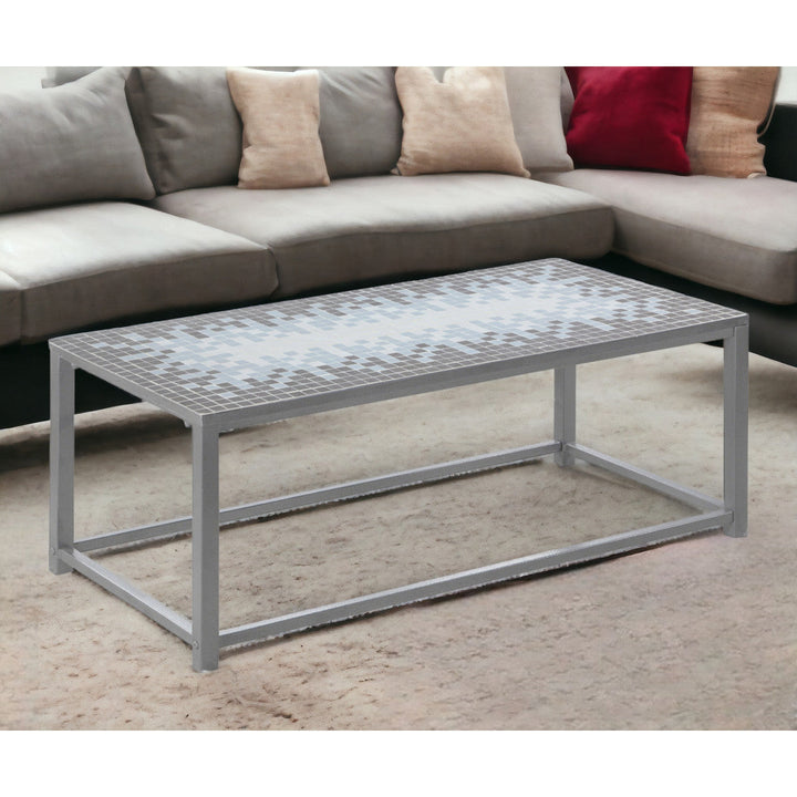 42" Grey Rectangular Coffee Table Image 5