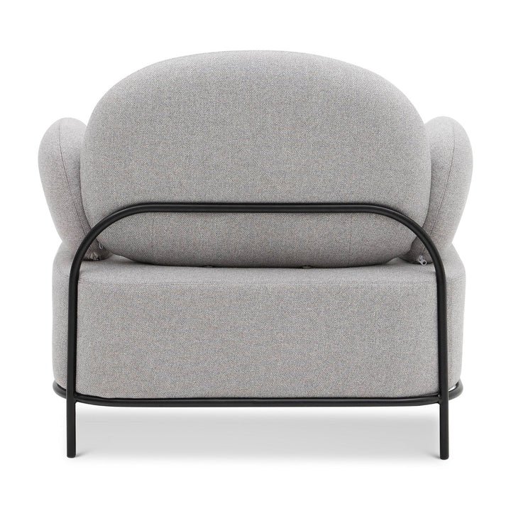 34" Gray And Black Fabric Cushioned Arm Chair Image 3