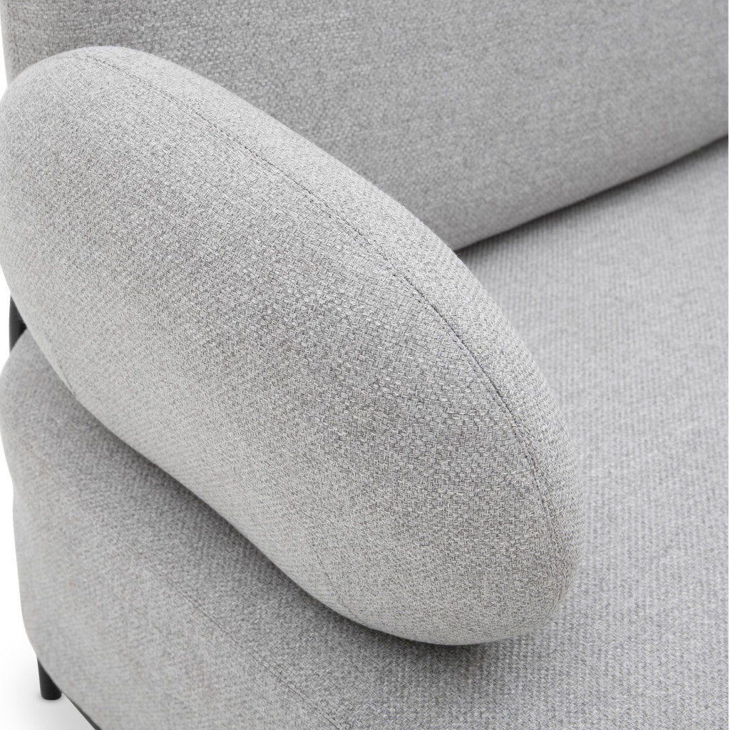 34" Gray And Black Fabric Cushioned Arm Chair Image 4