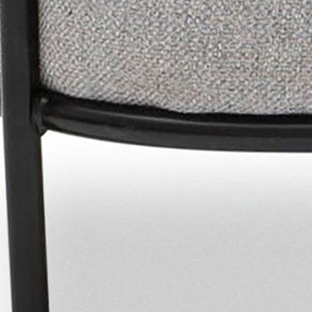 34" Gray And Black Fabric Cushioned Arm Chair Image 9