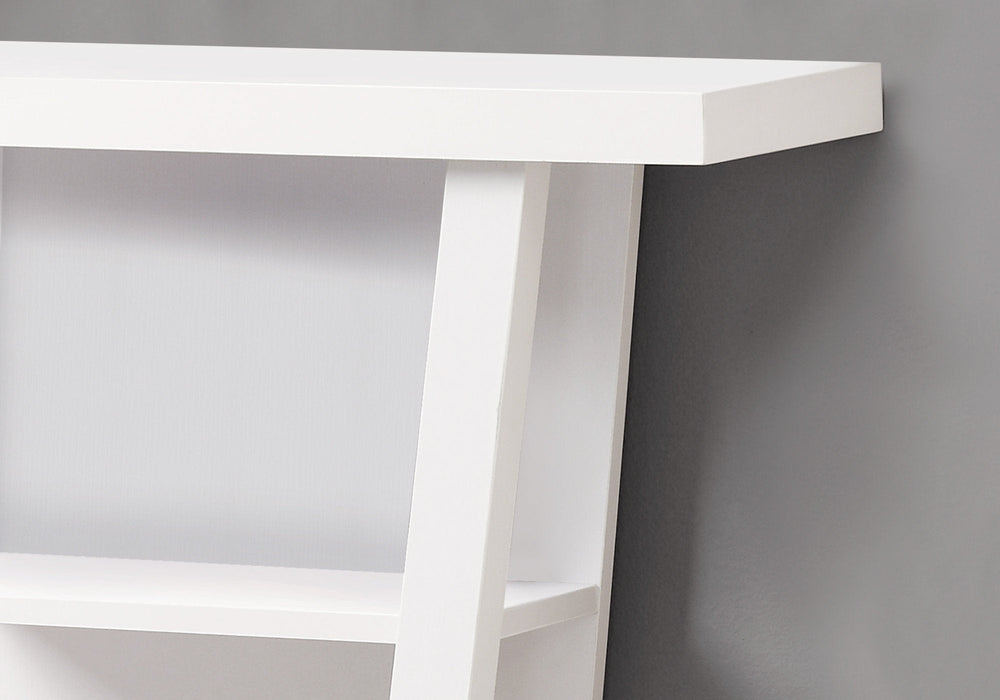 34" White End Table With Two Shelves Image 2