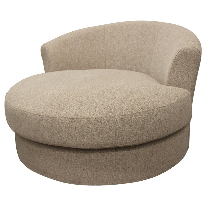 44" Sand Linen Solid Color Swivel Barrel Chair Image 2