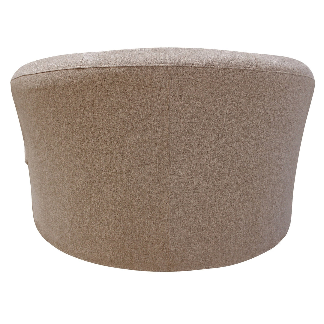 44" Sand Linen Solid Color Swivel Barrel Chair Image 3