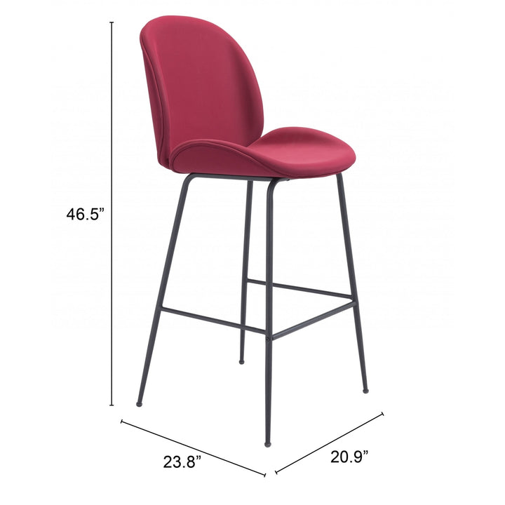 31" Red And Black Steel Low Back Bar Height Bar Chair Image 8