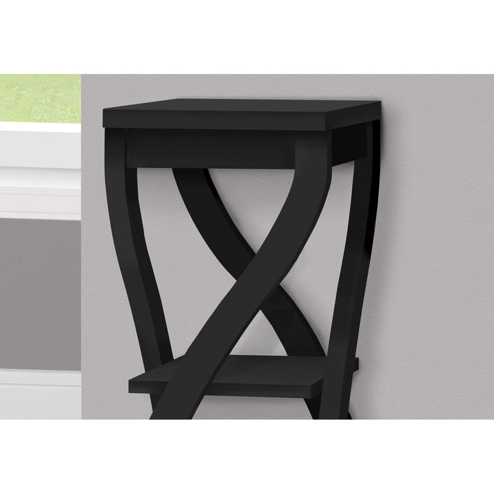 32" Black Square End Table With Two Shelves Image 7