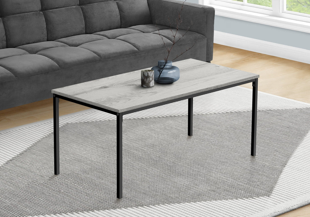 40" Grey And Black Rectangular Coffee Table Image 1