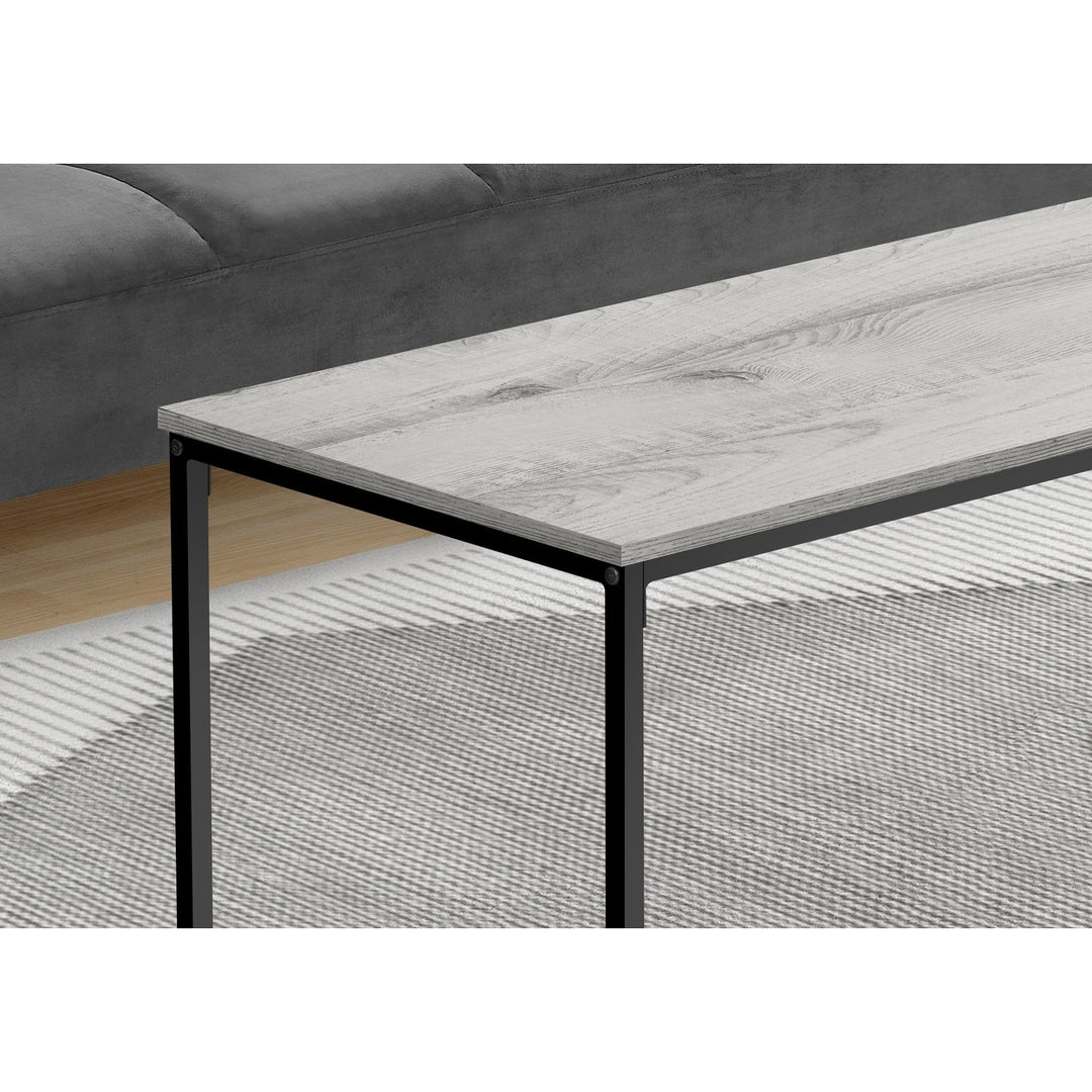 40" Grey And Black Rectangular Coffee Table Image 7