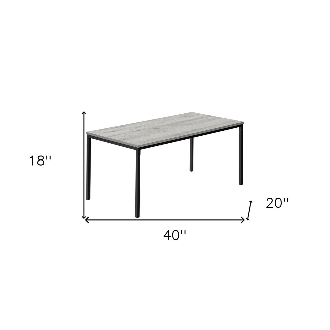 40" Grey And Black Rectangular Coffee Table Image 9