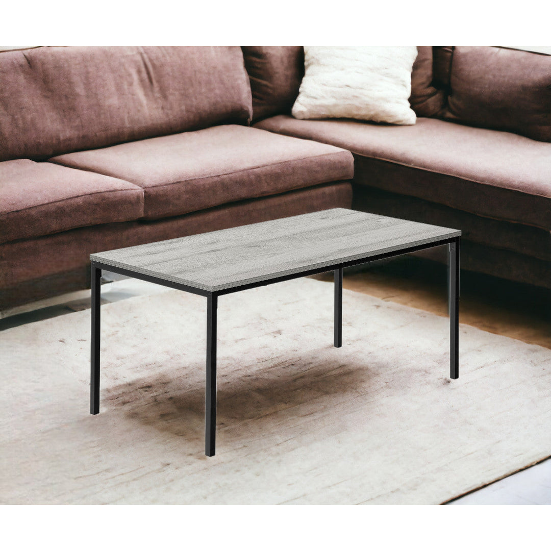 40" Grey And Black Rectangular Coffee Table Image 10