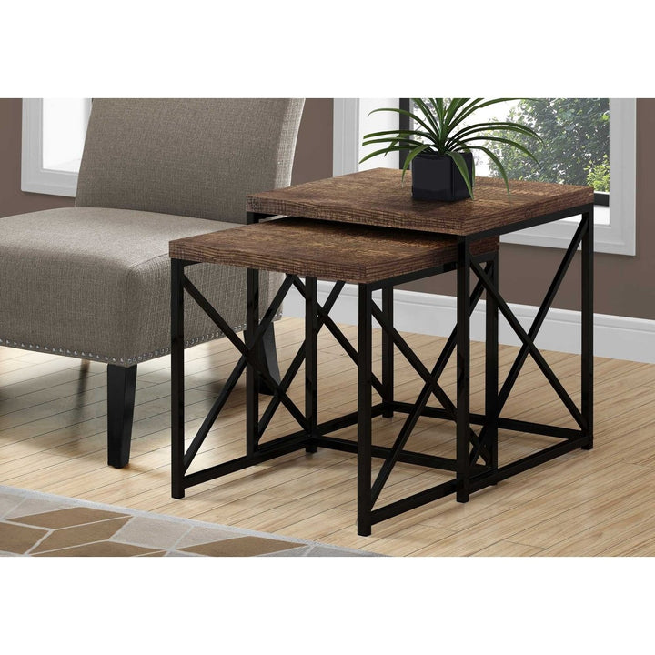 41" Black And Brown Nested Tables Image 1