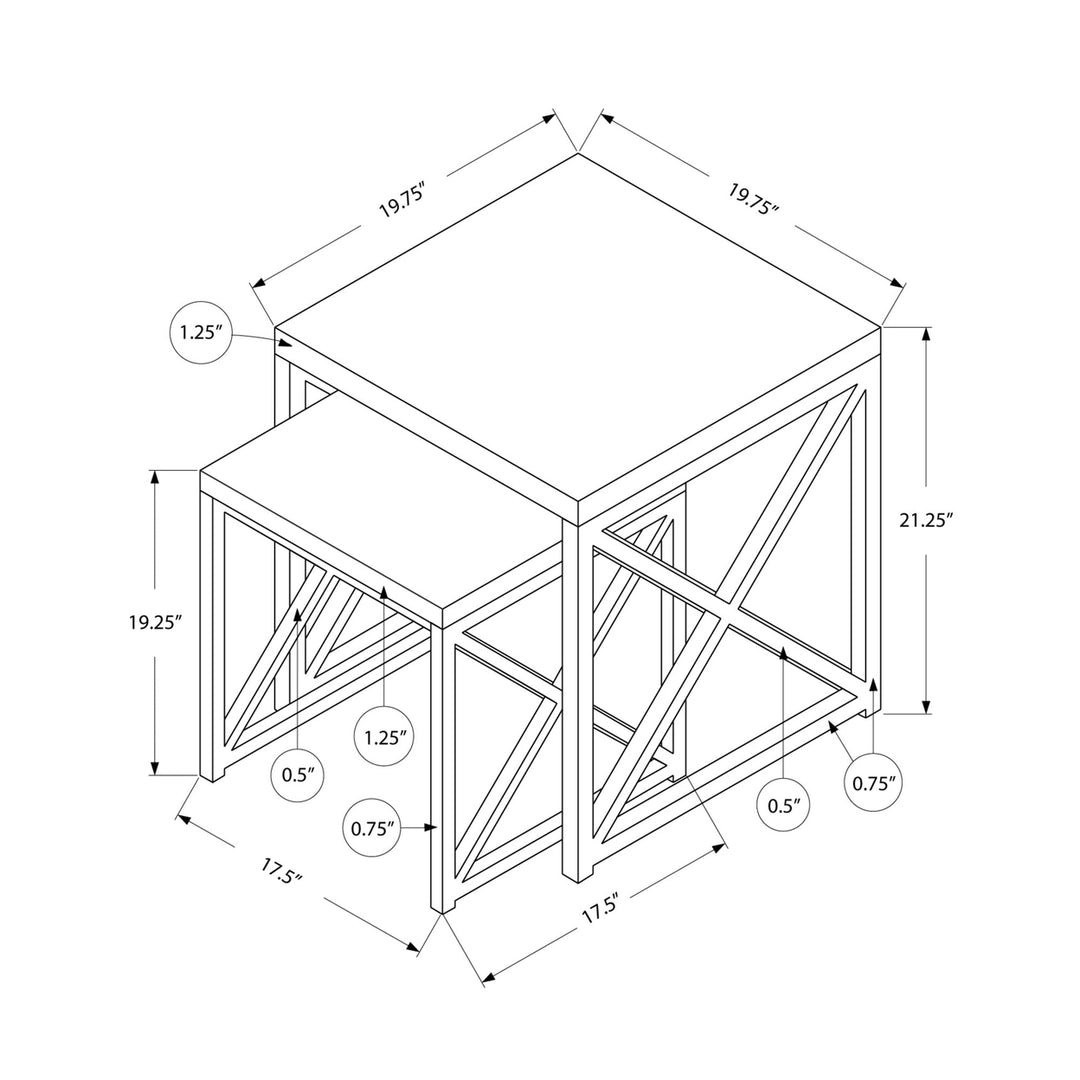 41" Black And Brown Nested Tables Image 4