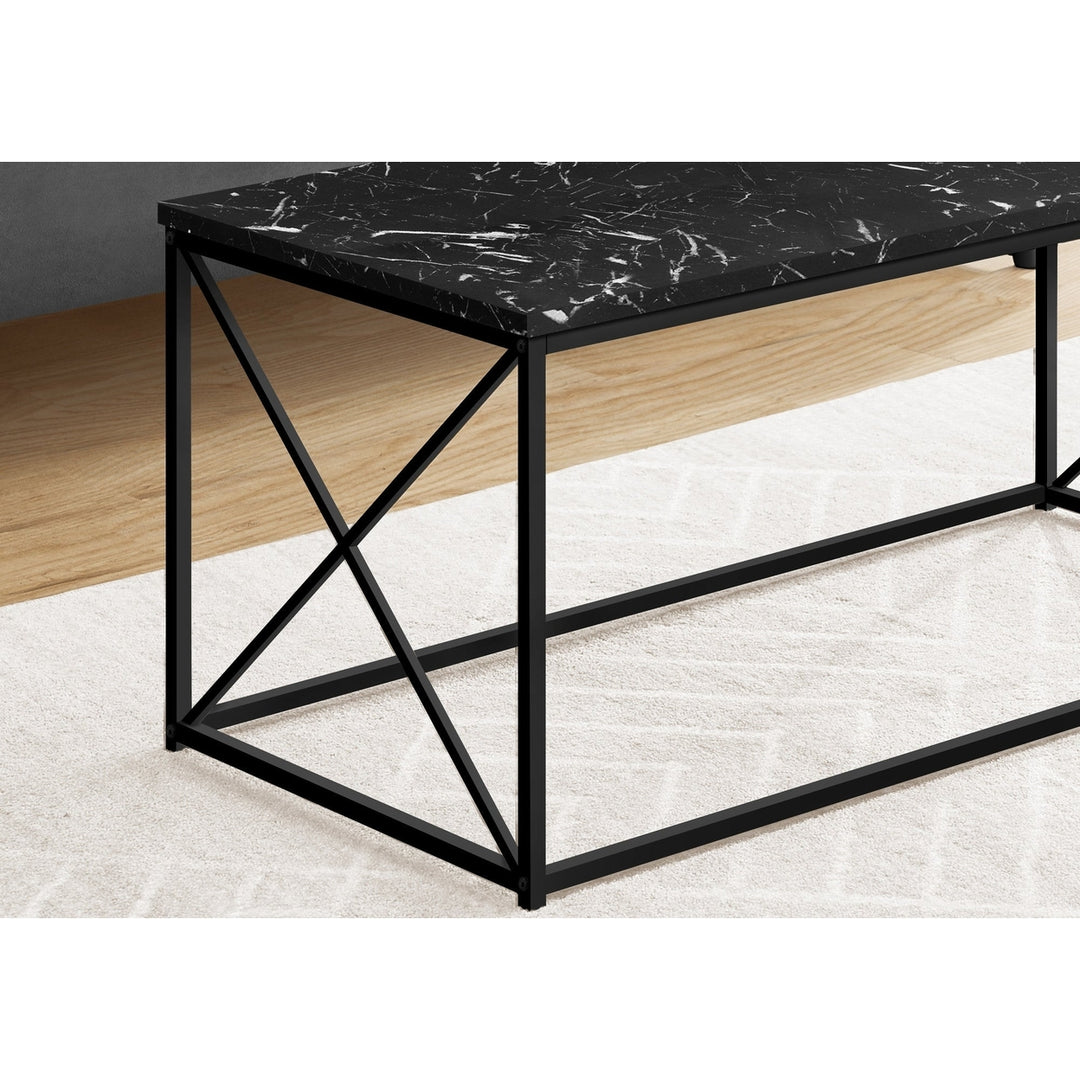 41" Black Rectangular Coffee Table Image 3