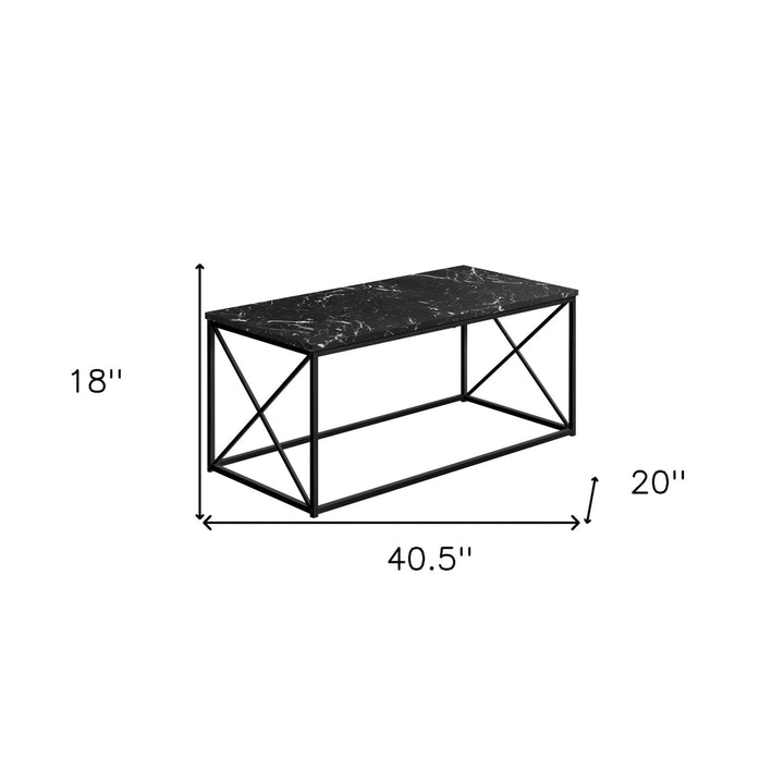 41" Black Rectangular Coffee Table Image 5