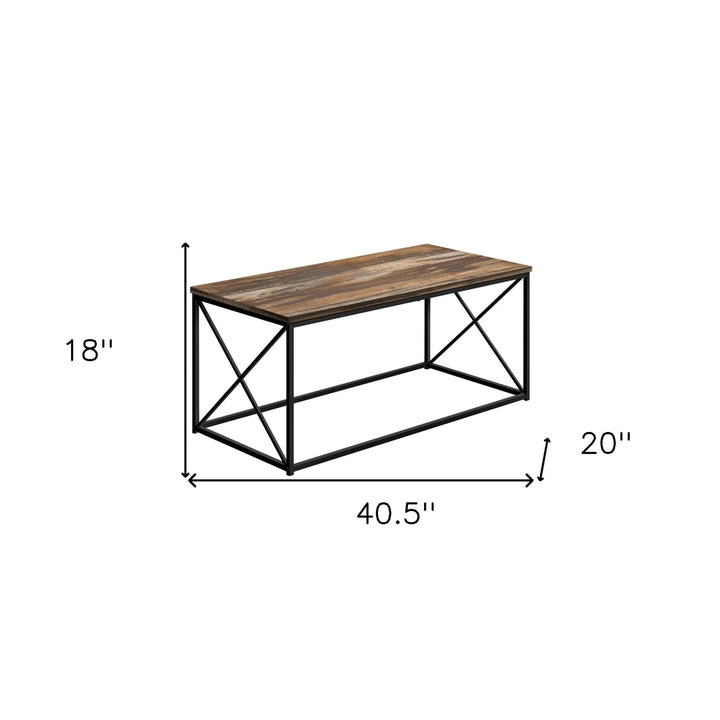 41" Brown Rectangular Coffee Table Image 5