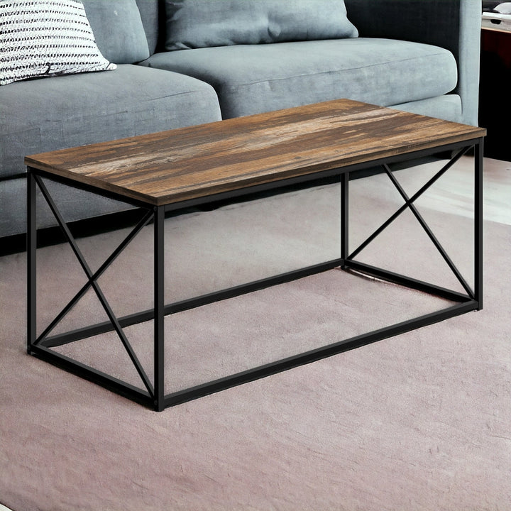 41" Brown Rectangular Coffee Table Image 6