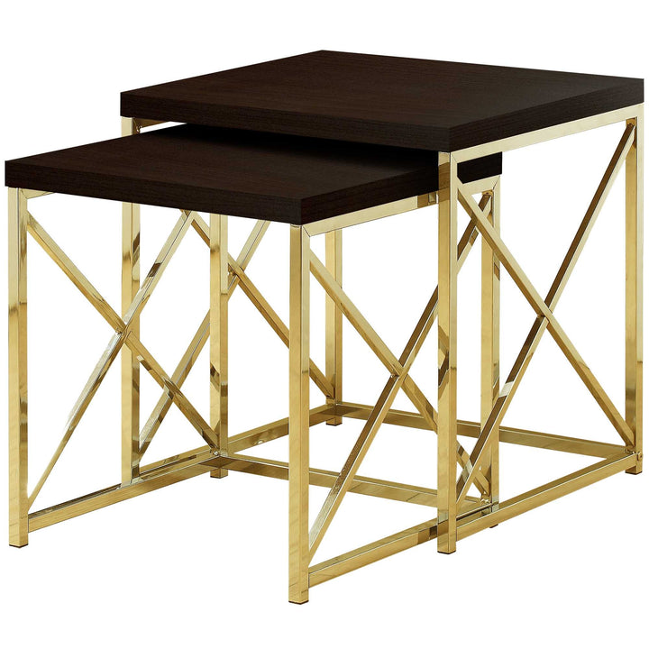 41" Gold And Brown Nested Tables Image 1