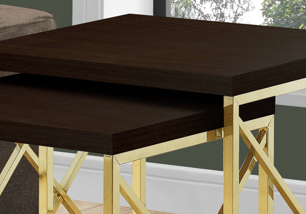 41" Gold And Brown Nested Tables Image 2