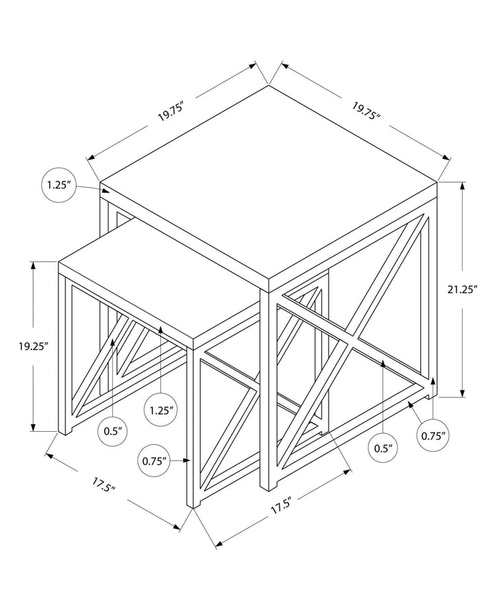 41" Gold And Brown Nested Tables Image 3