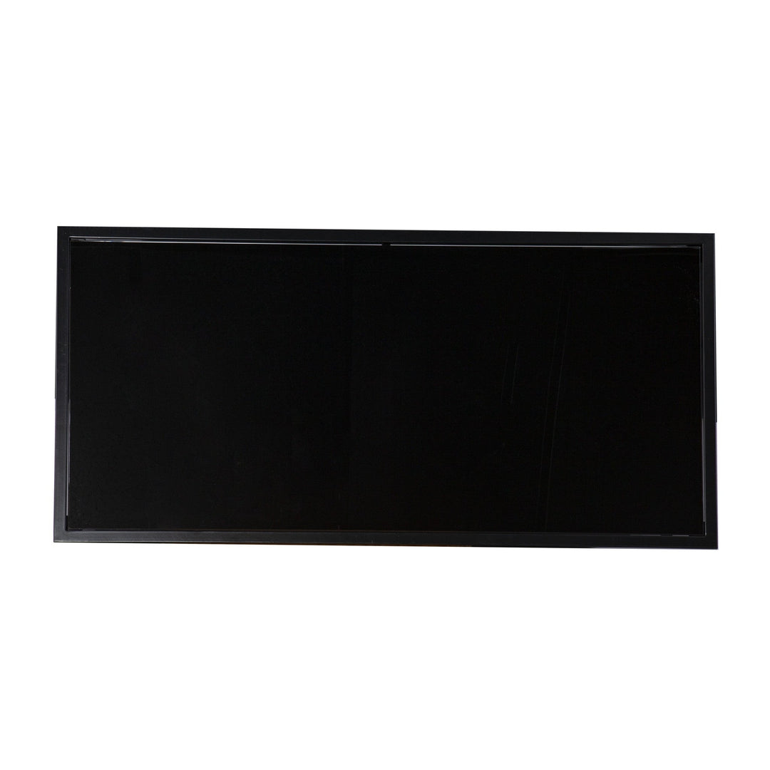 42" Black Glass And Metal Rectangular Coffee Table Image 4