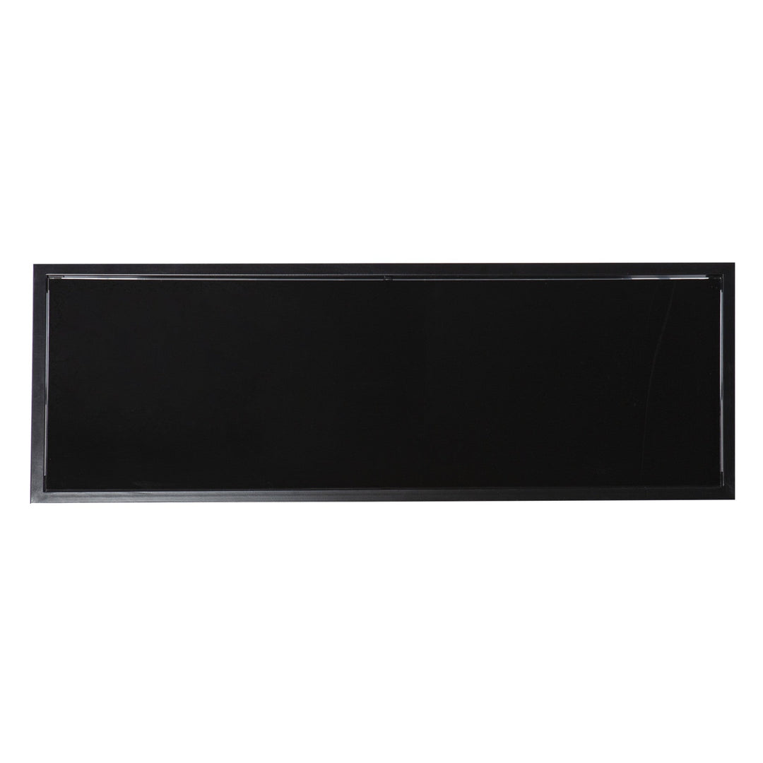 42" Black Glass Frame Console Table With Storage Image 5