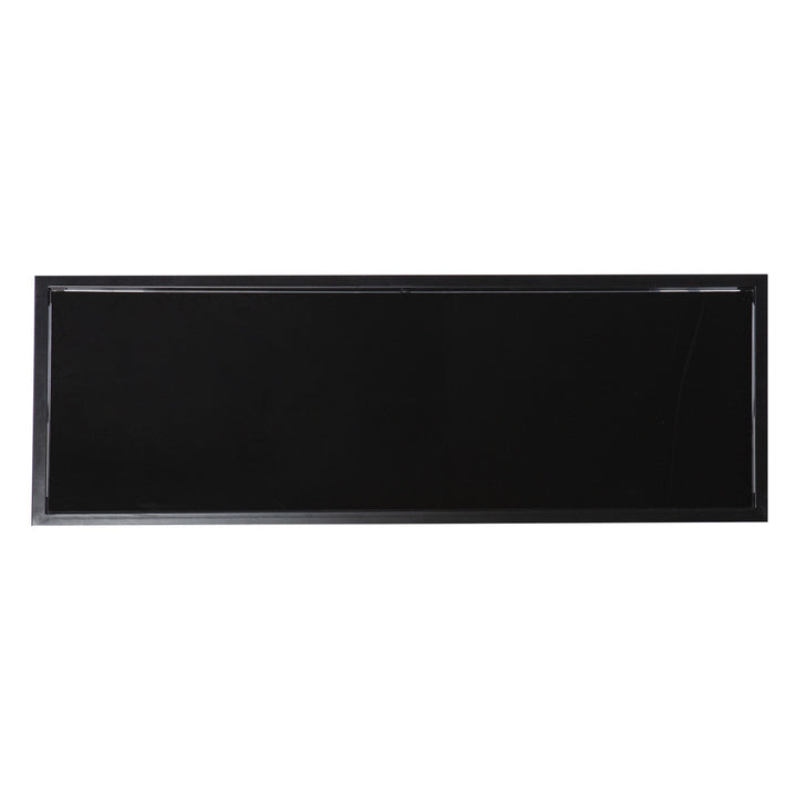 42" Black Glass Frame Console Table With Storage Image 5