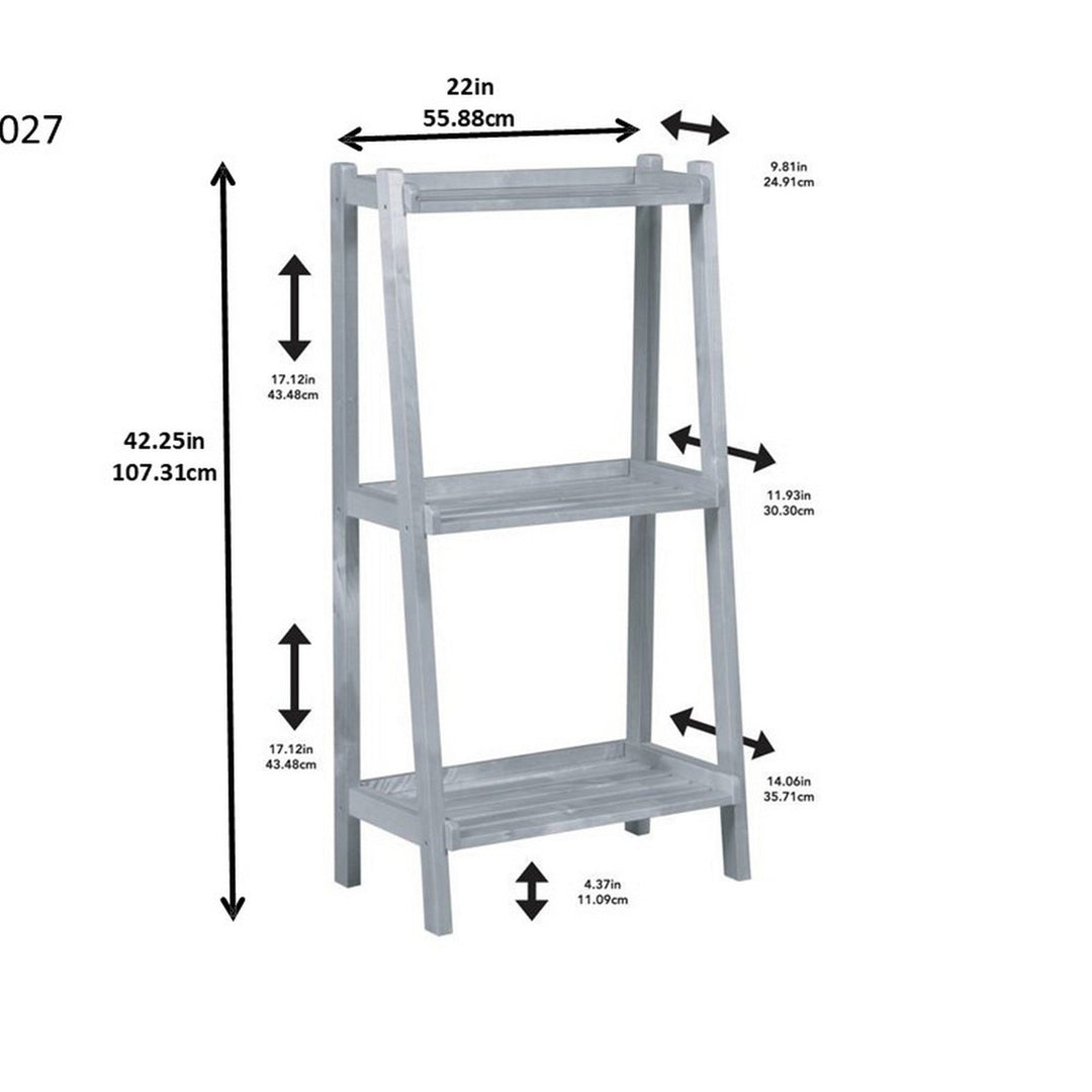 42" Bookcase With 3 Shelves In White Image 4